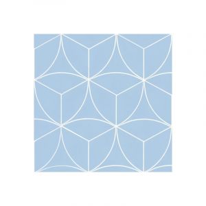 Décoweb - Sol Vinyle Textile économique - Rosace géométrique - Bleu - Rouleau de 2m x 3m