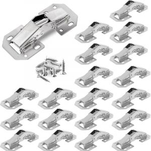 Vtizikl 20 PCS Charniere Porte Placard, 3 Pouces 90&deg;Charniere Meuble, Charniere Porte Cuisine, Charni&egrave;res Penderie Commode Charni&egrave;re pour Armoires de