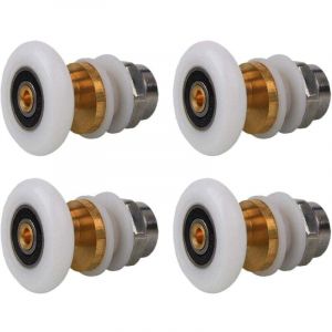 Roulettes Porte de Douche 20mm, Roulette Porte Coulissante Douche en Laiton 4 Pi&egrave;ces pour Rouleau pour Remplacement de Douche Coulissante Verre Porte