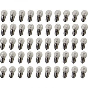 DC 50 pcs E10 2.5V 0,3 A Blanc chaud ampoule ampoules miniature Culot &agrave; vis