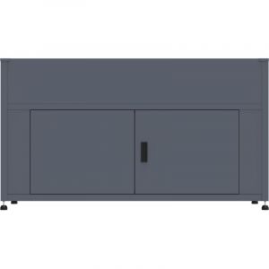 Armoire de jardin grand format avec jardini&egrave;re &ndash; Acier galvanis&eacute; gris