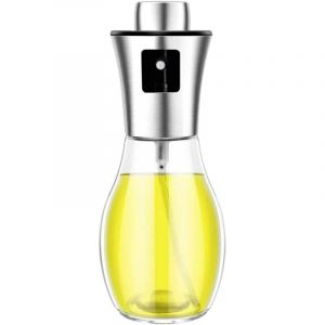 Vaporisateur d'huile, pulv&eacute;risateur d'huile d'olive 200 ml avec distributeur en acier inoxydable &eacute;tanche, bouteille d'huile en verre pour