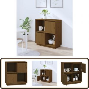 Vidaxl - Buffet marron miel 74x35x80 cm bois massif de pin - Buffet - Meuble De Rangement - Commode - Bois Massif - Pin