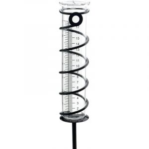 Pluviom&egrave;tre ext&eacute;rieur en Verre, Pluviom&egrave;tres en Verre avec Piquet en M&eacute;tal Pluviom&egrave;tre Exterieur Pluie Tube de Mesure Pluviom&egrave;tre de Jardin en Verre