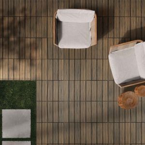 Caillebotis Embo&icirc;table Classic, Teck mix, 30 x 30 cm, 1 Pi&egrave;ce