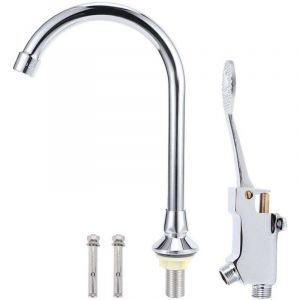 Robinet &agrave; commande au pied, robinet &agrave; p&eacute;dale mains libres G1 / 2in robinet d'eau en cuivre froid unique robinet de commande au pied de laboratoire