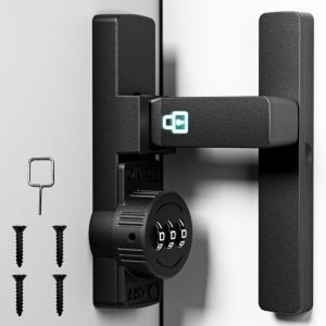 68&times;108 mm Serrure Porte Coulissante, Serrure de Porte &agrave; 90 Degr&eacute;s, Serrure Porte Lumineuse, Antivol Serrure Portail Exterieur Verrou Porte