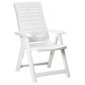 EDM - Fauteuil Pliant. Couleur: Blanc 60x61x109cm Modèle Multipositions - Progarden