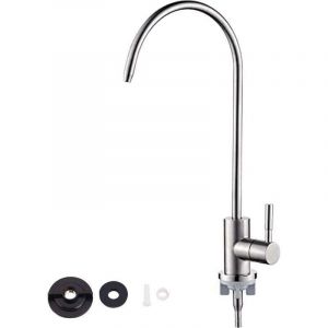 1/4 '' Robinet En Acier Inoxydable Chrome Plaqu&eacute; Osmose Inverse Col De cygne Eau Potable Filtre Cuisine Robinet