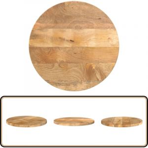 Dessus de table ø 50x3,8 cm rond bois de manguier massif - Dessus De Table - Plateau De Table - Bois De Manguier - Design Rustique - Mobilier De