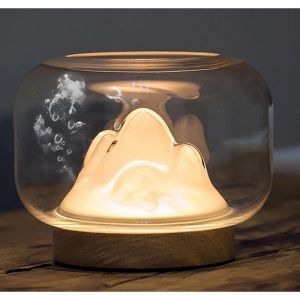 Lampe de chevet lampe de table cr&eacute;ative, aquarium en verre lampe de chevet simple et dynamique lampe de chevet romantique pour chambre &agrave; coucher,