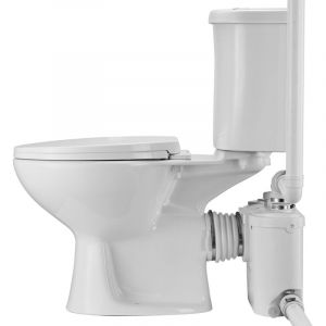 Mophorn WC broyeur sanitaire avec pompe de relevage 500 W, syst&egrave;me compact avec d&eacute;charge arri&egrave;re et chasse d'eau, 3 entr&eacute;es pour &eacute;vacuation des eaux