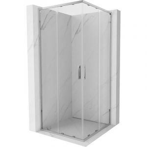 Mexen Exo cabine de douche carr&eacute;e coulissante 85 x 85 cm, transparent, chrom&eacute; - 8111-085-085-01-00