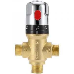 Mitigeur Thermostatique,Vanne M&eacute;Langeur Eau Chaude Froide Robinet Mitigeur Thermostatique En Laiton Solide Robinet Temp&eacute;Rature Fixe Pour Lavabo