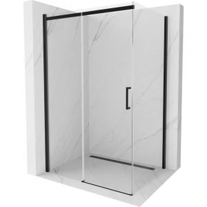 Mexen - Omega cabine de douche coulissante 110 x 90 cm, transparente, noire - 825-110-090-70-00
