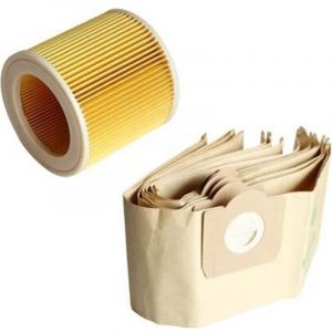 5X le Sac &agrave; Poussi&egrave;Re 1X Filtre pour Aspirateur KARCHER WD3 Premium WD 3,300 M WD 3,200 WD3.500 P 6,959-130