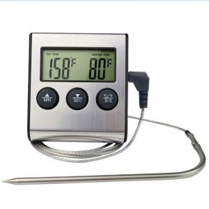 Thermom&egrave;tre &agrave; Viande pour Cuisson Thermom&egrave;tre Alimentaire Avec Sonde Pour Griller Viande Barbecue L'eau Lait Vin Liquide Avec