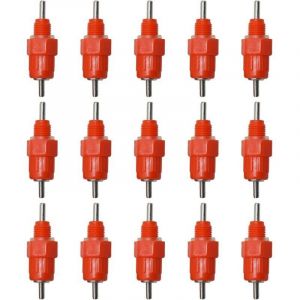 Buveurs Automatiques, Eau Mamelons Abreuvoirs, Abreuvoir de Volaille, Automatique T&eacute;tine Abreuvoir, pour Poulet Canard Volaille,15 Pcs