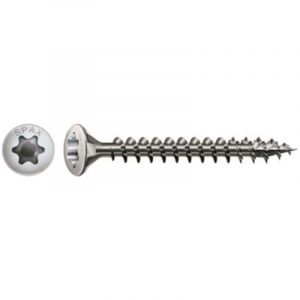 Spax Vis bois T&ecirc;te frais&eacute;e bomb&eacute;e TFB T-STAR TORX T20 4.5X50 Filetage total Inox A2-10 pi&egrave;ces