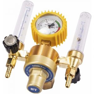 Aougo - RéDucteur de Pression CO2 Mig Tig DéBitmèTre Soupape de Commande RéGulateur de Gaz de Soudage Double Tube Compteur de Bulles DéBitmèTre
