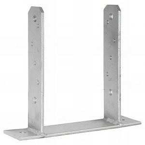 Fixtout - Embase pied de poteau en tt zinguée à visser - 200 x 200 x 50 x 5,0 mm
