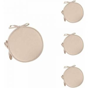 Gabrielle Lot de 4 Rond Coussin de Si&egrave;ge Coussins de Chaise Rond Galettes de Chaise Coussin pour Salle &agrave; Manger Jardin Maison Bureau Cuisine(beige)