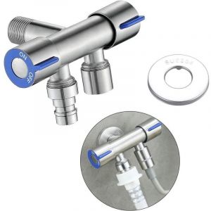Vanne de d&eacute;rivation vanne d'angle universelle robinet de r&eacute;glage 1 / 2 "avec poign&eacute;e pour douche wc, lave - linge, WC, jardin