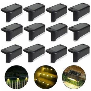 Lampe de cl&ocirc;ture solaire &eacute;tanche, lumi&egrave;re de pont solaire, lampe d'escalier, lampes solaires de jardin LED IP65 pour cl&ocirc;tures d'escalier de patio