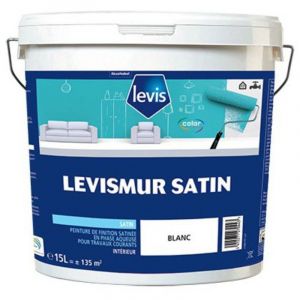 Levis - mur Satin Peinture Acrylique Murs & Plafonds - Intérieur -15 Litres Conditionnement: 15L - Couleur: blanc
