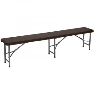 Banquette Pliante Traiteur Effet Rotin 180x30x43cm O91