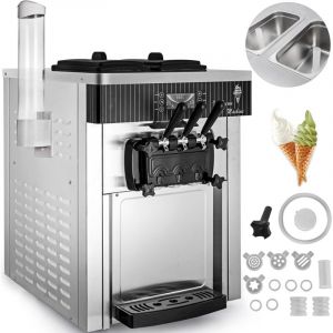 VEVOR Machine a creme glacee YKF-8218T, Sorbetiere turbine a glace blanche, Machine a creme glacee commerciale pour les endroits tres sollicites