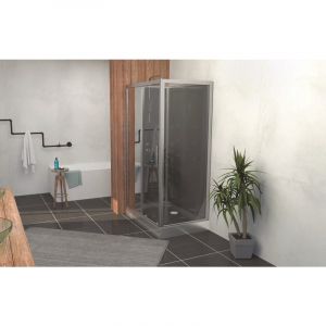 Zen - Cabine de douche - 6 buses hydromassante - delline - 80X120 - Noire - Ondee