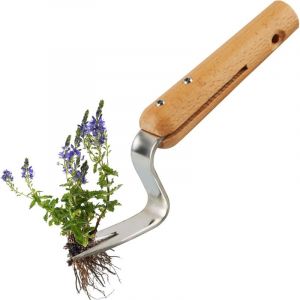 D&eacute;sherbeur Manuel, Extracteur Mauvaises Herbes, Sarcleur avec Mesure e Manche en Bois, Couteau D&eacute;sherbeur, Outil de D&eacute;sherbage Desherbant