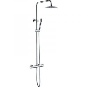 Imex Products - Ensemble de barre de douche thermostatique extensible - Colonne de douche avec pulv&eacute;risateur, poign&eacute;e de douche, pomme chrom&eacute;e