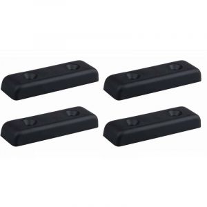Cyclingcolors - 4x Patin glisseur rectangulaire à visser 100 x 30 x 15mm en plastique noir Pied Meuble Chaise Protection Sol Parquet Plancher Anti