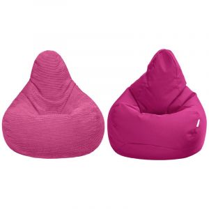 Loft 25 - Fauteuil Pouf de jeu pour salon, Deux Pouf Poire à dossier haut pour adultes, Inclinable Pouf Chaise avec remplissage de billes de