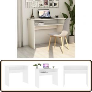Vidaxl - Bureau Blanc 90x50x74 cm Bois d'ingénierie - Bureau Blanc - Bureau Informatique - Bureau Design - Meuble De Bureau - Bureau Compact