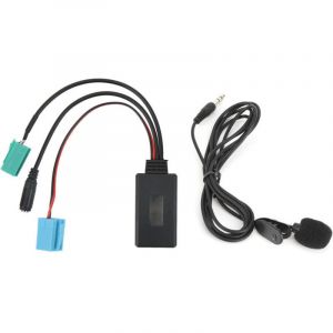 Adaptateur AUX-in st&eacute;r&eacute;o de Voiture de c&acirc;ble Audio Bluetooth 6Pin avec Microphone adapt&eacute; pour Renault Clio/Espace/Megane