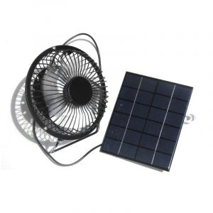 Rosvola Kit de ventilateur de panneau solaire USB, Mini Panneau Solaire 2 W pour Serre, petit poulailler, remise