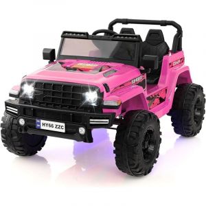 24V Voiture Electrique 2 Places Enfants avec Télécommande 2,4G, Véhicule Electrique avec Musique & Lumières led, Démarrage Lent & 2 Vitesses, Charge