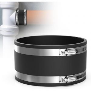 Manchon Caoutchouc Tuyau 125mm Raccord Flexible en Caoutchouc avec Colliers de Serrage Inox pour Tuyau en PVC, Tuyau de Ventilation, S&eacute;parateur de