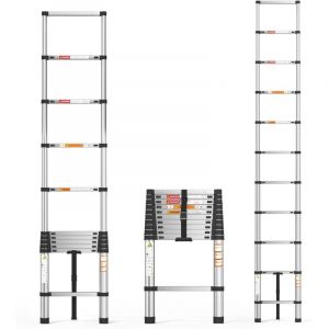 échelle pliante de 3,2 mètres, 10,5 pieds, échelle de grenier rétractable multifonctionnelle, échelle de toit, échelle pliante portable, adaptée à la