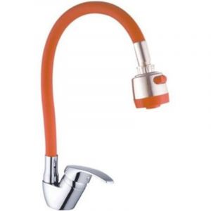 Mitigeur De Lavabo Avec Douchette Flexible De Cuisine Orange