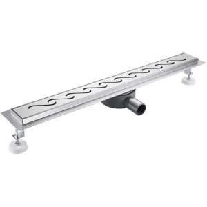 Caniveau de Douche Italienne - 80 cm sortie d'eau flexible - Acier Inoxydable Extra Plat Siphon de sol Douche Italienne pour Salle de Bain