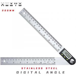 Rapporteur d'Angle Num&eacute;rique 0-200mm Num&eacute;rique Angle Finder 0-360 &deg;Rapporteur Num&eacute;rique 2 en 1 en Acier Inoxydable avec Affichage LCD Mesure Angle