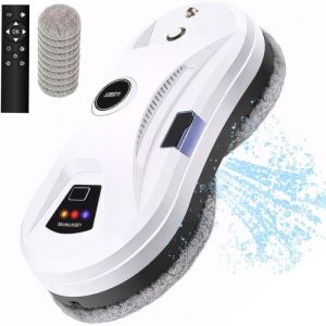 Robot Nettoyeur de Vitre, Robot Laveur de Vitre Automatique avec Pulvérisation d'eau, Robot Lave Vitre 5600pa de Aspiration puissante, Navigation