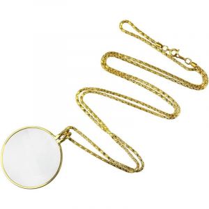 Loupe &agrave; main Aide &agrave; la lecture Mini Loupe &agrave; la lecture Grossissement 5x Loupe de poche Loupe avec collier Loupe en verre pour la lecture Pi&egrave;ces