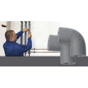 Coude 90&deg; pour gaine d'isolation - en pe - gris - 22/13 - &eacute;paisseur paroi 13 mm - 5 pces - Gris - Climapor