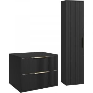 Badplaats Meuble sous-vasque Rimini 60 cm - Noir mat - Meuble d