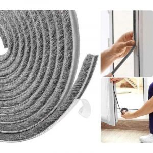 Calfeutrage de porte - Joint d'&eacute;tanch&eacute;it&eacute; autocollant - Pour portes coulissantes, fen&ecirc;tres et armoires - Gris - 7 mm x 8 mm x 5 m